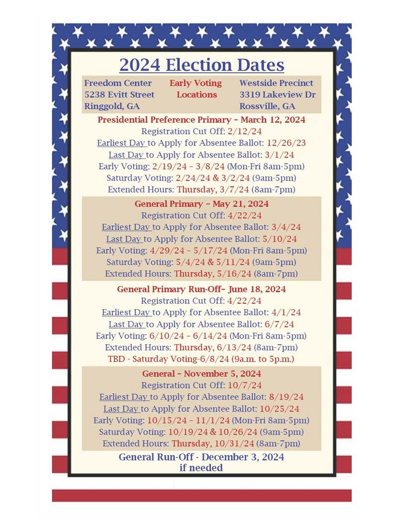 Election Info Catoosa County GOP